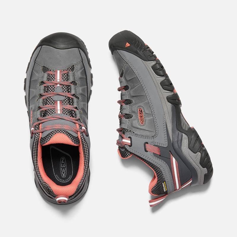 Keen Targhee III Waterproof Wanderschuhe Damen DE-43156 Steel Grey/Coral - Keen Damenschuhe Grau